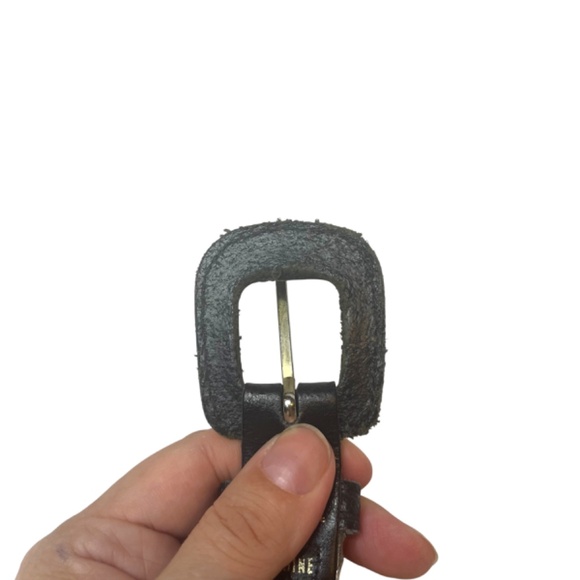 Black Leather Braided Belt - Picture 3 of 7